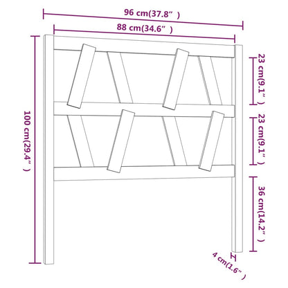 Testiera per Letto 96x4x100 cm in Legno Massello di Pino - homemem39