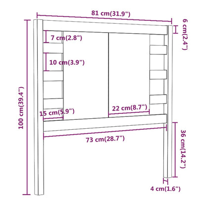 Testiera per Letto Miele 81x4x100 cm in Legno Massello di Pino - homemem39