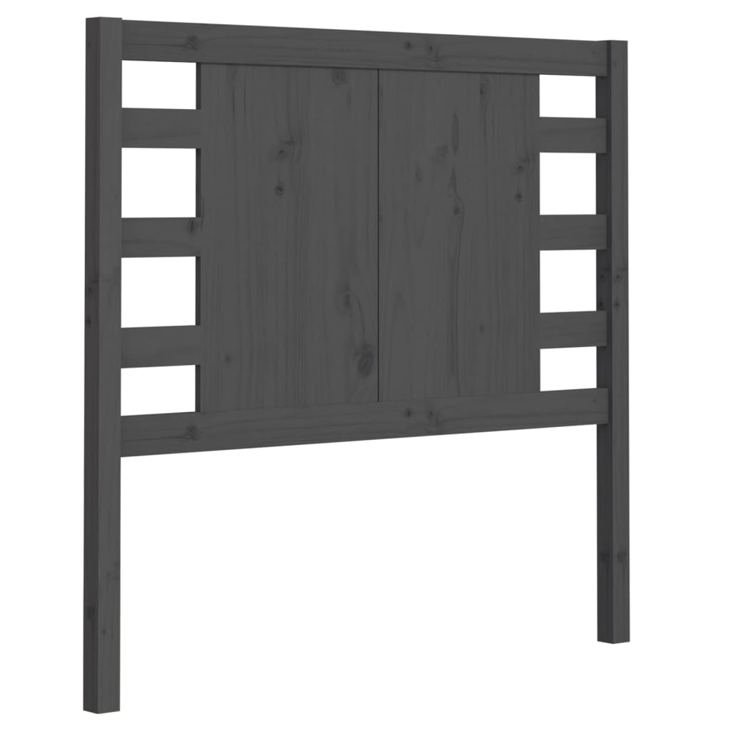 Testiera per Letto Grigia 106x4x100cm in Legno Massello di Pino - homemem39