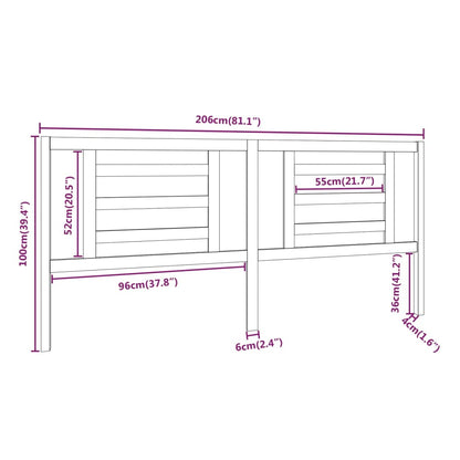 Testiera per Letto Miele 206x4x100 cm in Legno Massello di Pino - homemem39