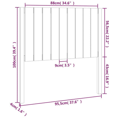 Testiera per Letto Miele 95,5x4x100cm in Legno Massello di Pino - homemem39