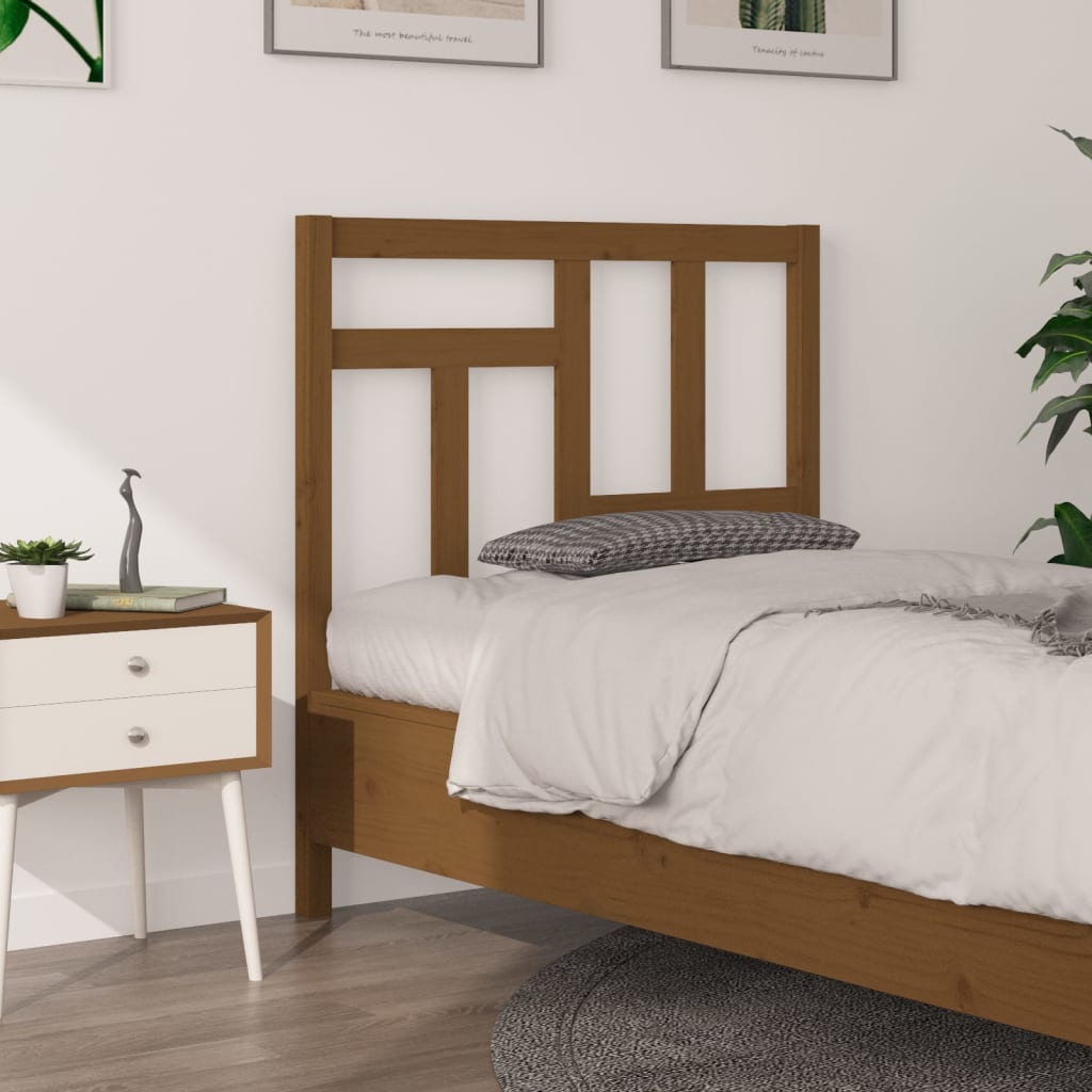 Testiera per Letto Miele 80,5x4x100cm in Legno Massello di Pino - homemem39