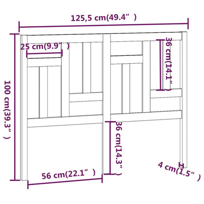 Testiera per Letto 125,5x4x100 cm in Legno Massello di Pino - homemem39