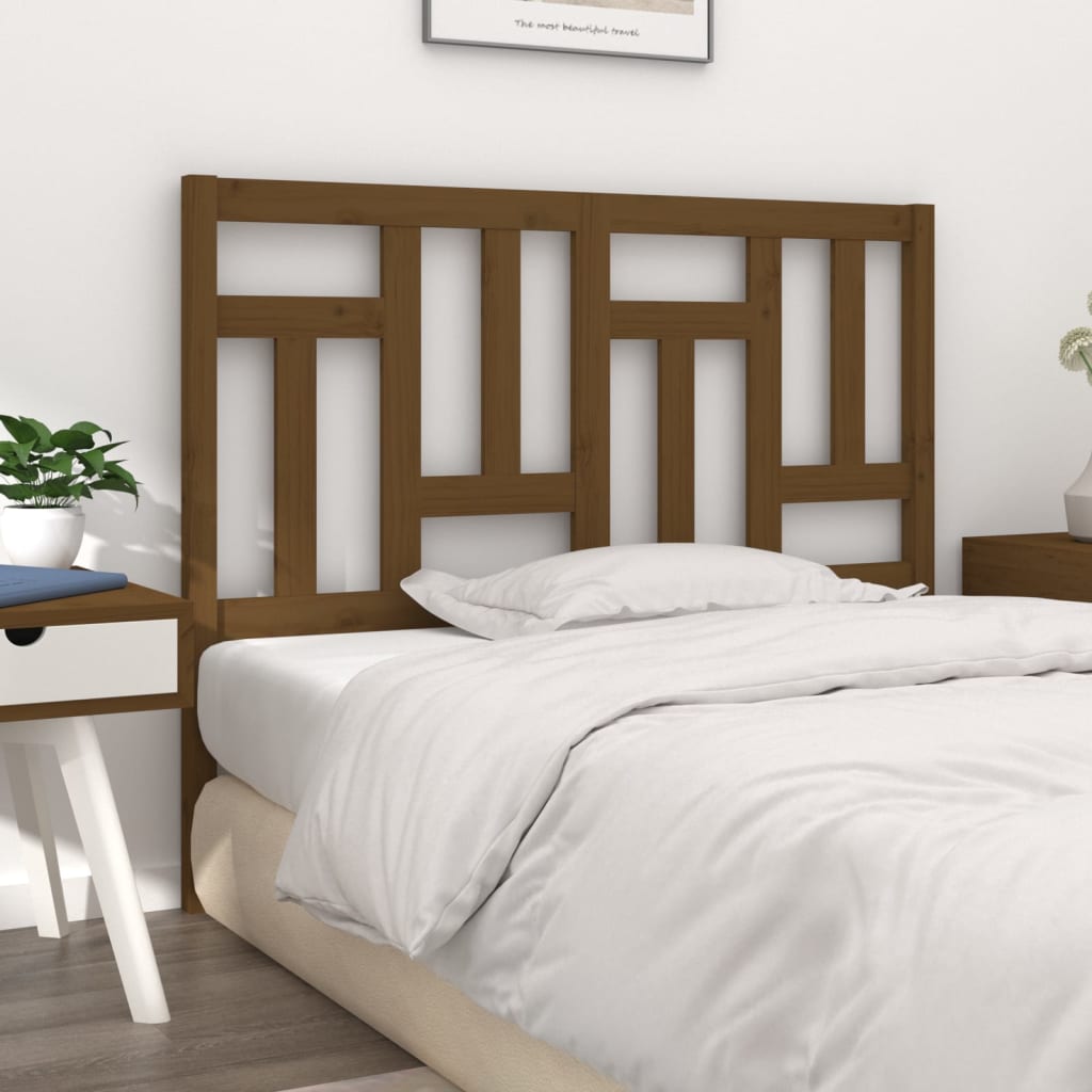 Testiera per Letto Miele 125,5x4x100 cm Legno Massello di Pino - homemem39