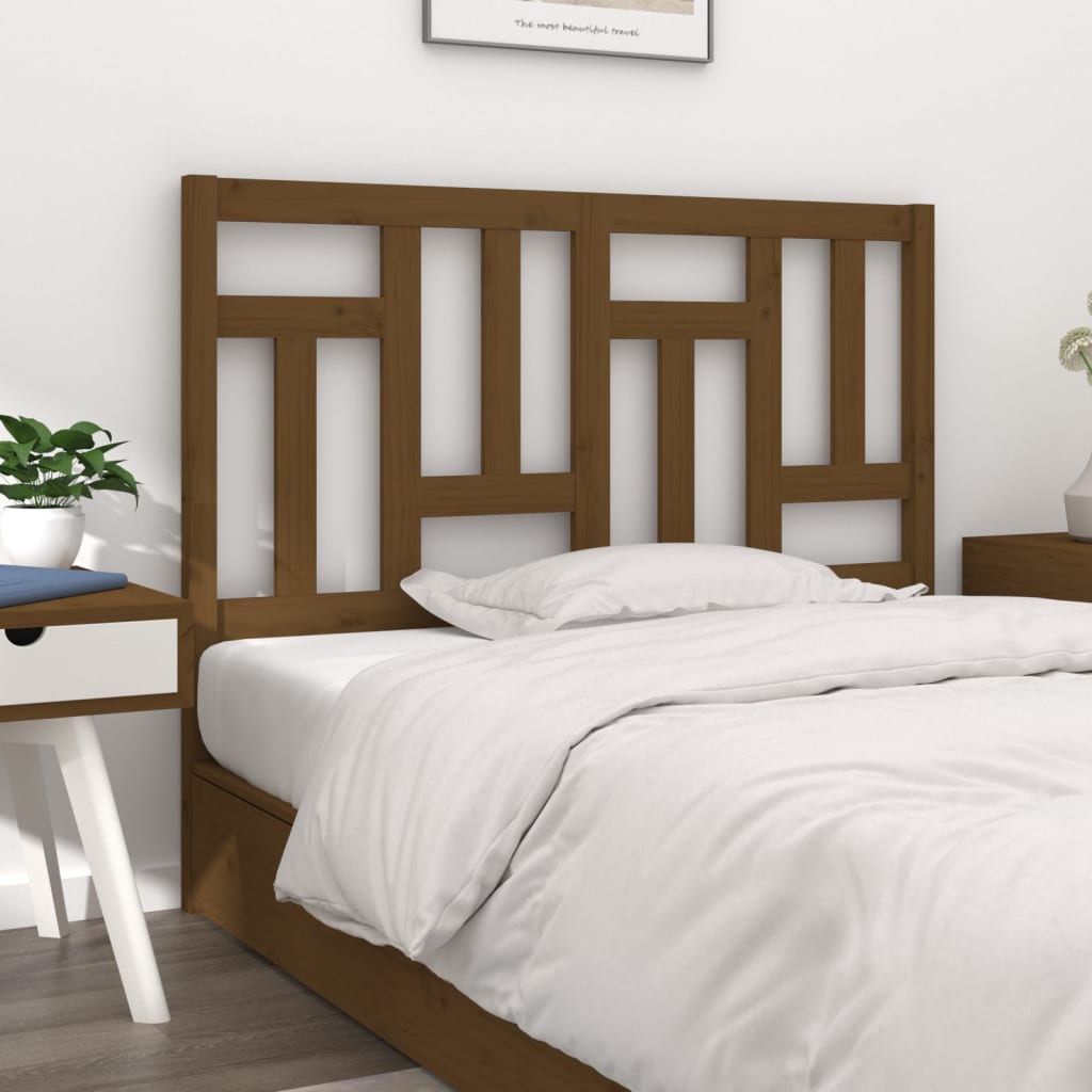 Testiera per Letto Miele 125,5x4x100 cm Legno Massello di Pino - homemem39