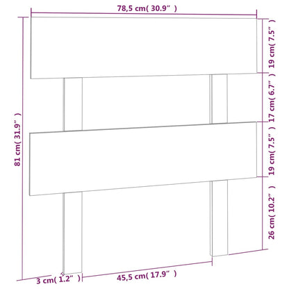 Testiera per Letto 78,5x3x81 cm Legno Massello di Pino - homemem39