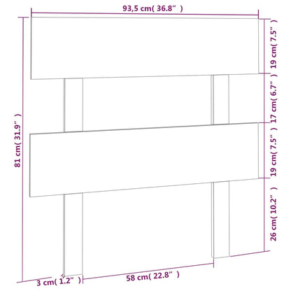 Testiera per Letto Grigia 93,5x3x81cm in Legno Massello di Pino - homemem39