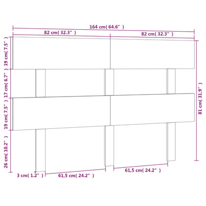 Testiera per Letto 164x3x81 cm in Legno Massello di Pino - homemem39