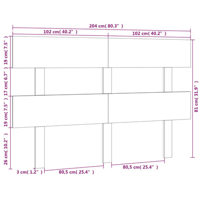 Testiera per Letto 204x3x81 cm in Legno Massello di Pino - homemem39