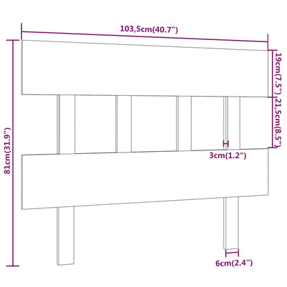 Testiera per Letto Nera 103,5x3x81 cm Legno Massello di Pino - homemem39