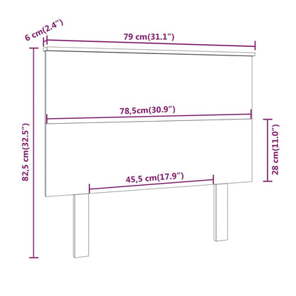 Testiera per Letto Bianca 79x6x82,5cm in Legno Massello di Pino - homemem39