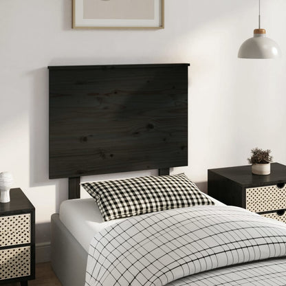 Testiera per Letto Nera 79x6x82,5 cm in Legno Massello di Pino - homemem39