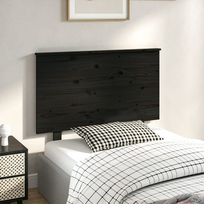 Testiera per Letto Nera 94x6x82,5 cm in Legno Massello di Pino - homemem39