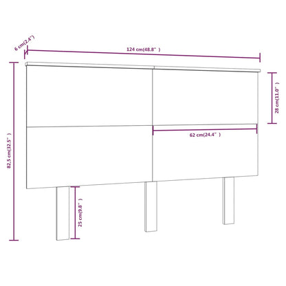 Testiera per Letto 124x6x82,5 cm in Legno Massello di Pino - homemem39