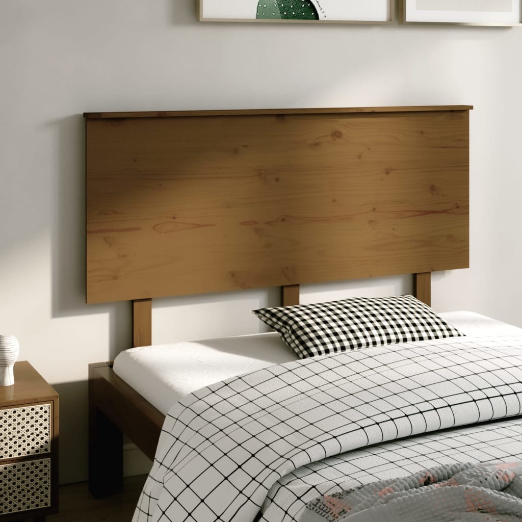 Testiera per Letto Miele 139x6x82,5cm in Legno Massello di Pino - homemem39