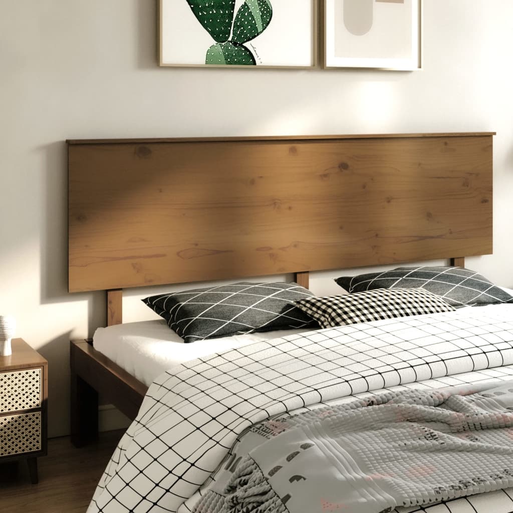 Testiera per Letto Miele 204x6x82,5cm in Legno Massello di Pino - homemem39