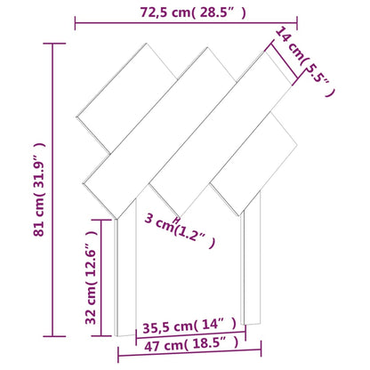 Testiera per Letto 72,5x3x81 cm in Legno Massello di Pino - homemem39