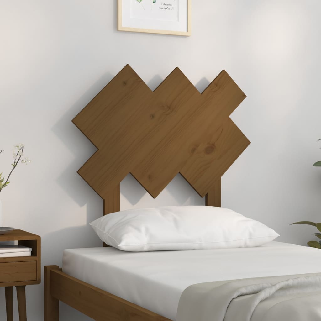 Testiera per Letto Miele 72,5x3x81 cm in Legno Massello di Pino - homemem39