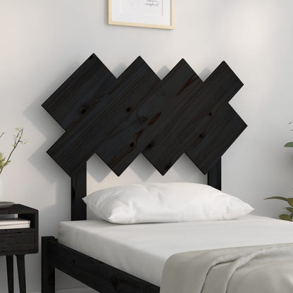 Testiera per Letto Nera 92x3x81 cm in Legno Massello di Pino - homemem39