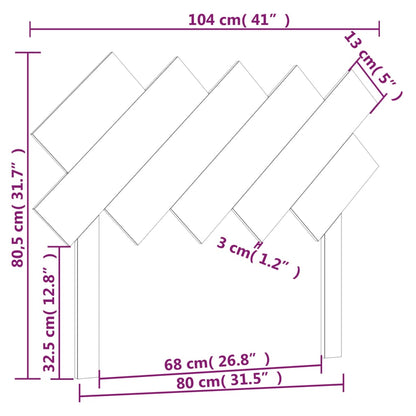 Testiera per Letto 104x3x80,5 cm in Legno Massello di Pino - homemem39