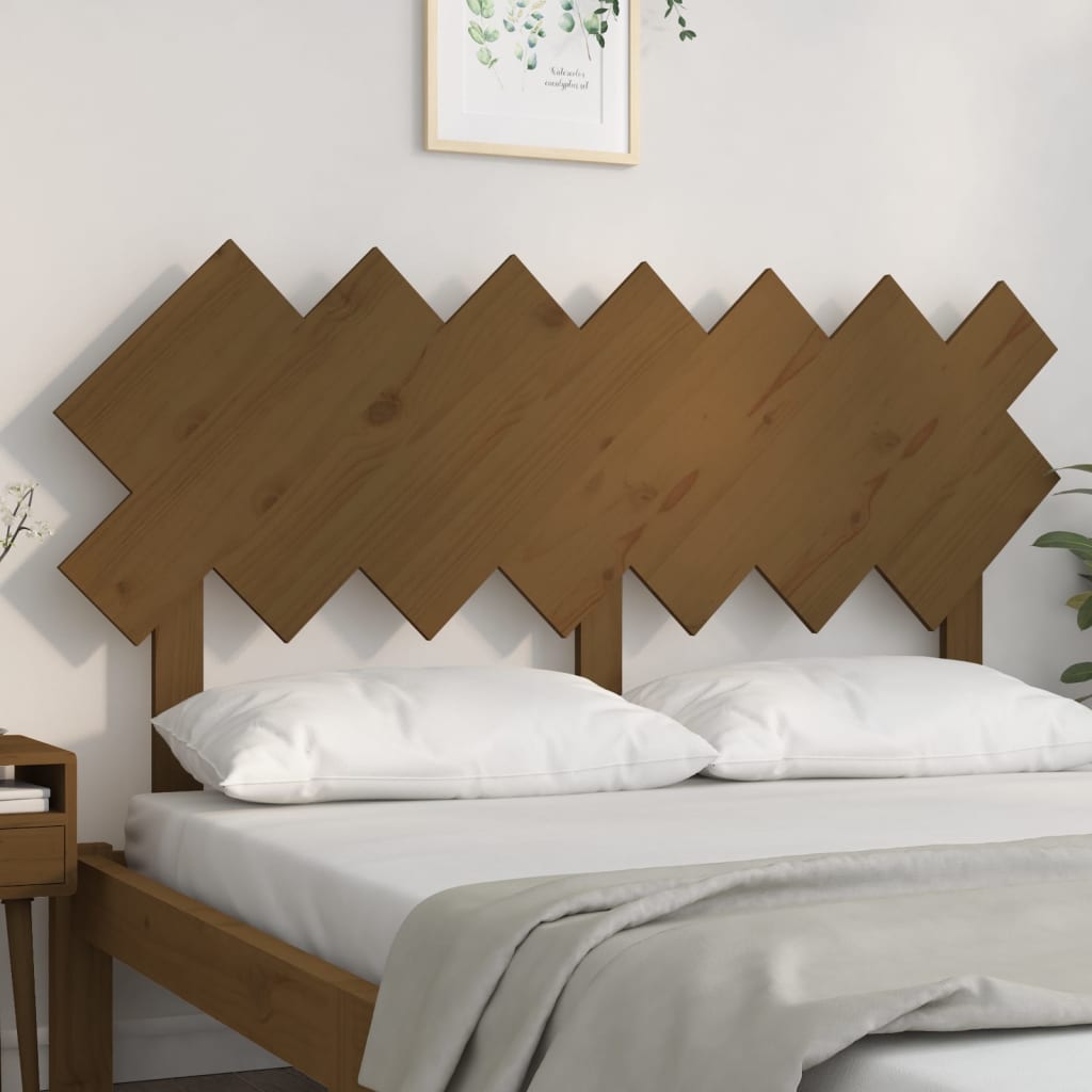 Testiera per Letto Miele 151,5x3x81cm in Legno Massello di Pino - homemem39