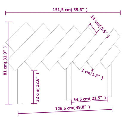 Testiera per Letto Miele 151,5x3x81cm in Legno Massello di Pino - homemem39