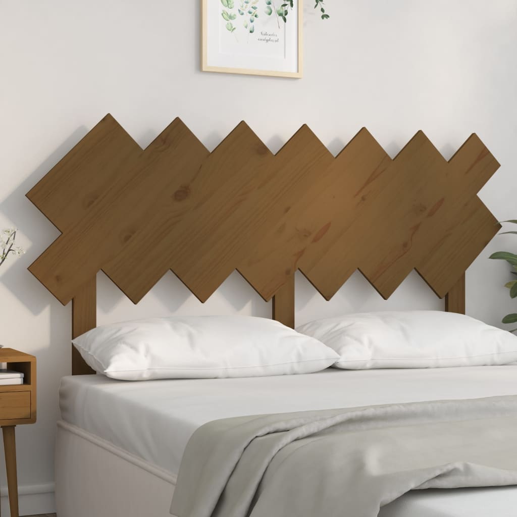 Testiera per Letto Miele 151,5x3x81cm in Legno Massello di Pino - homemem39