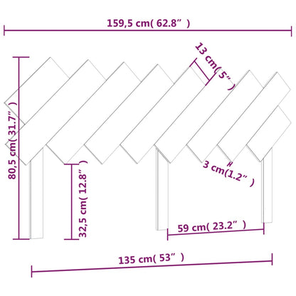 Testiera per Letto 159,5x3x80,5 cm in Legno Massello di Pino - homemem39