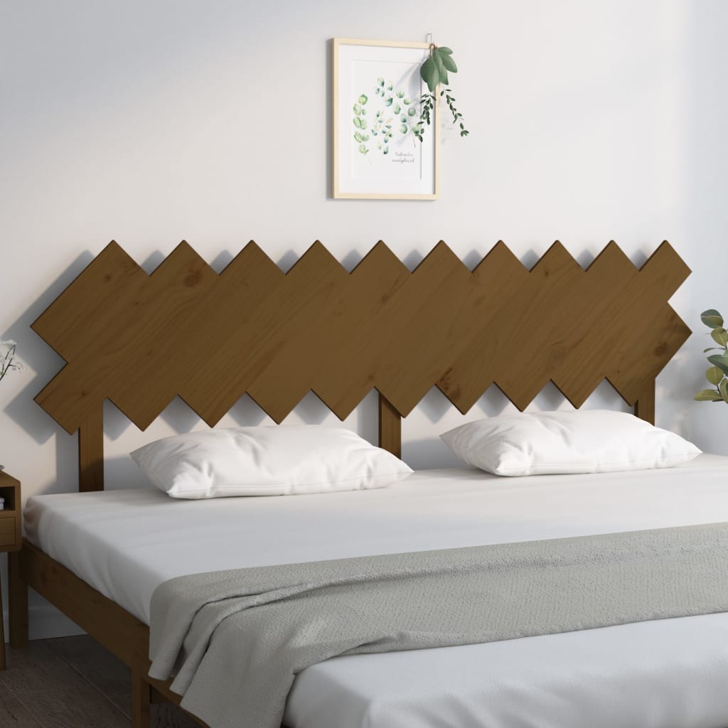 Testiera per Letto Miele 196x3x80,5cm in Legno Massello di Pino - homemem39