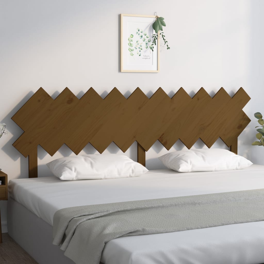 Testiera per Letto Miele 196x3x80,5cm in Legno Massello di Pino - homemem39