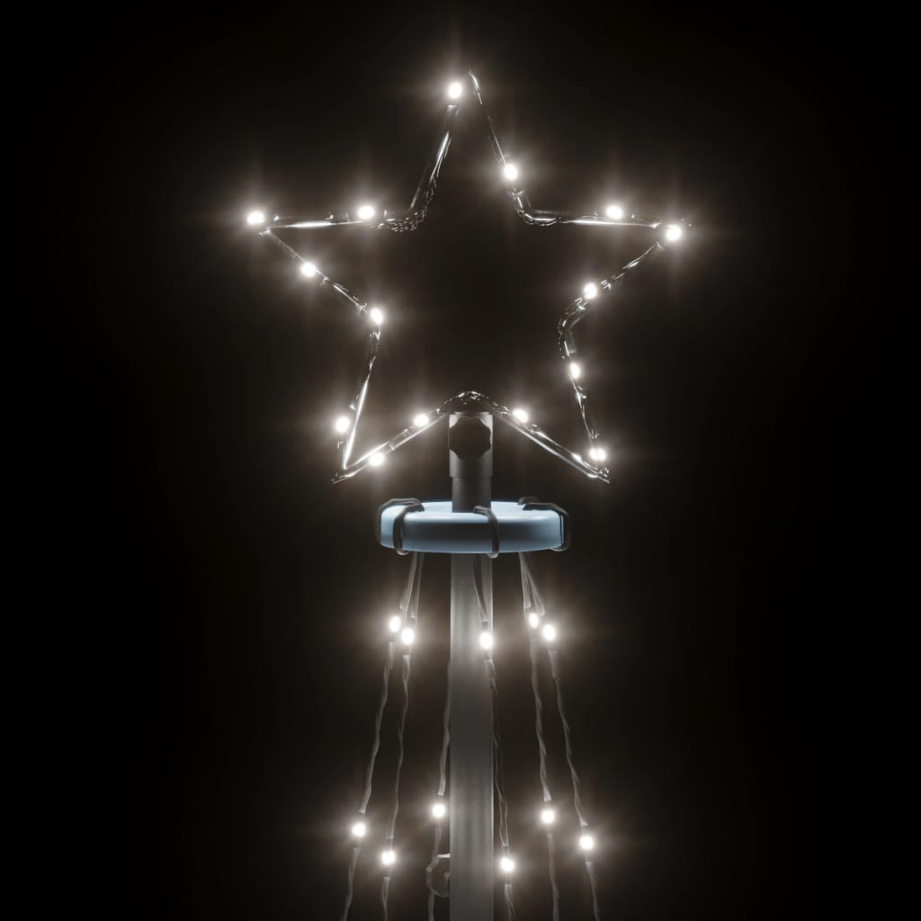 Albero di Natale a Cono Bianco Caldo 108 LED 70x180 cm - homemem39