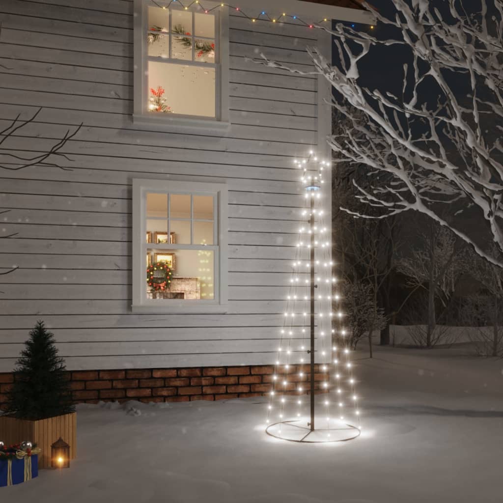 Albero di Natale a Cono Bianco Caldo 108 LED 70x180 cm - homemem39