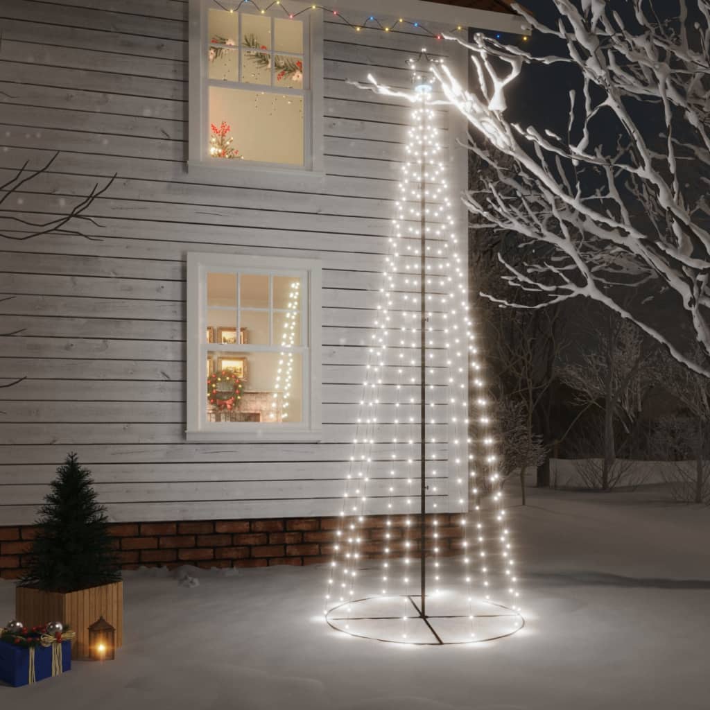 Albero di Natale a Cono Bianco Freddo 310 LED 100x300 cm - homemem39