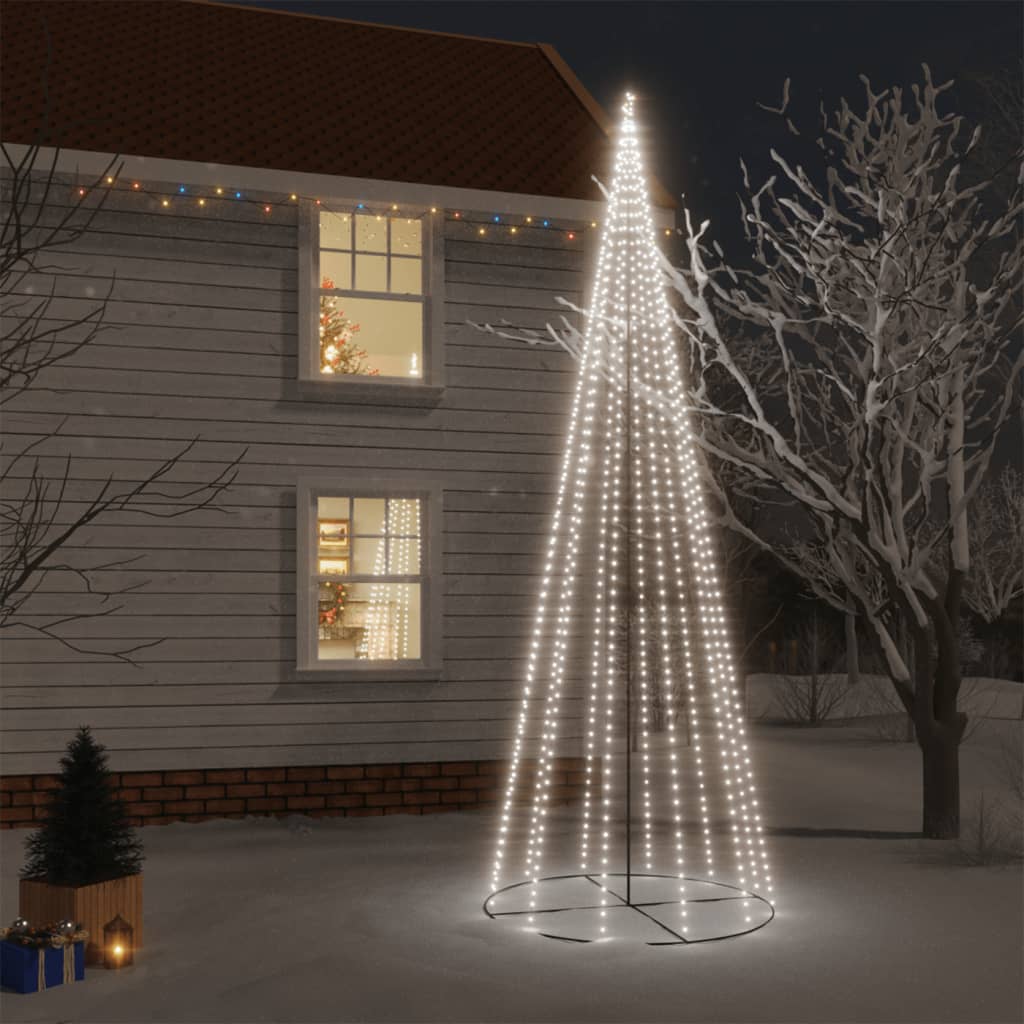 Albero di Natale a Cono Bianco Freddo 732 LED 160x500 cm - homemem39