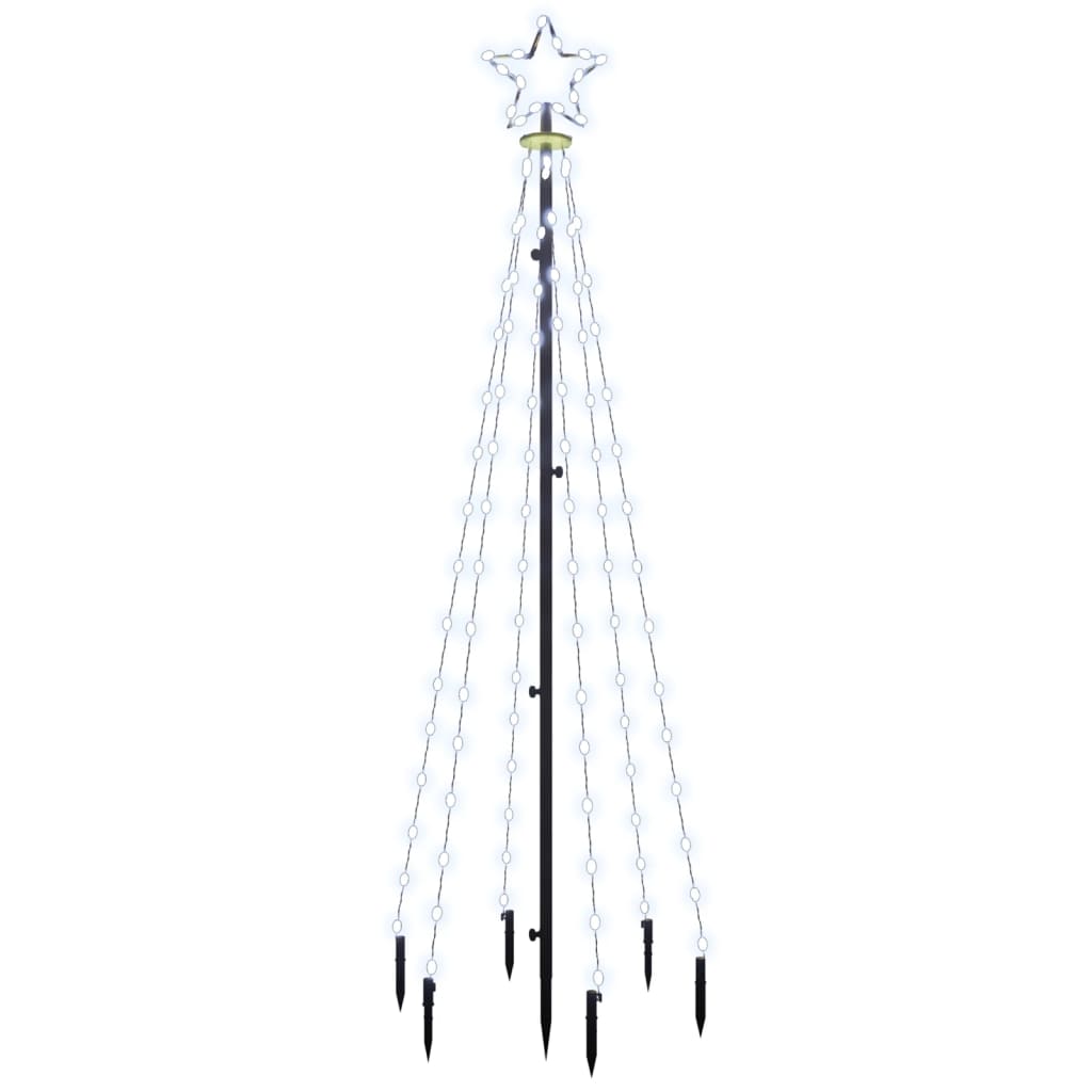 Albero di Natale con Puntale Bianco Freddo 108 LED 180 cm - homemem39