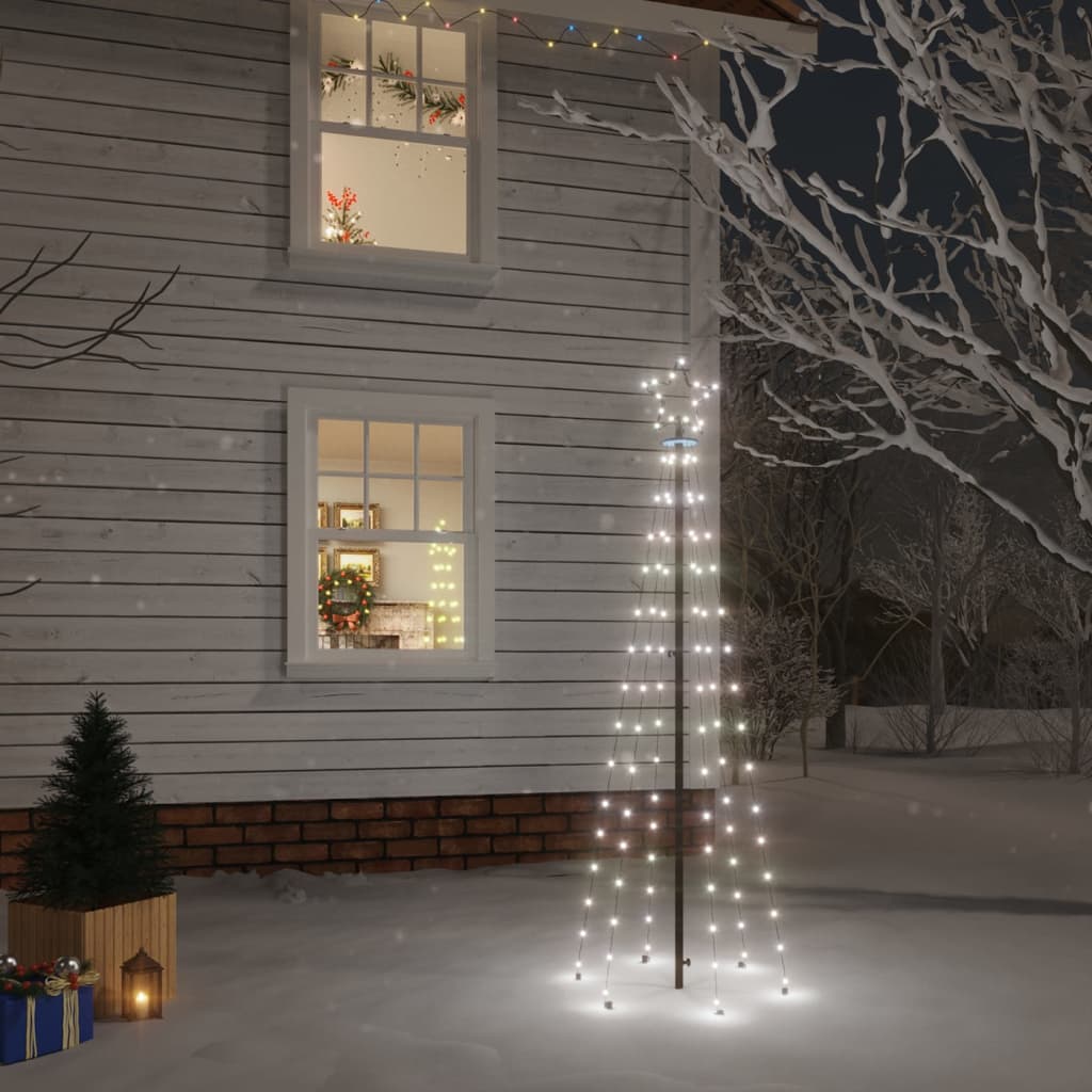 Albero di Natale con Puntale Bianco Freddo 108 LED 180 cm - homemem39