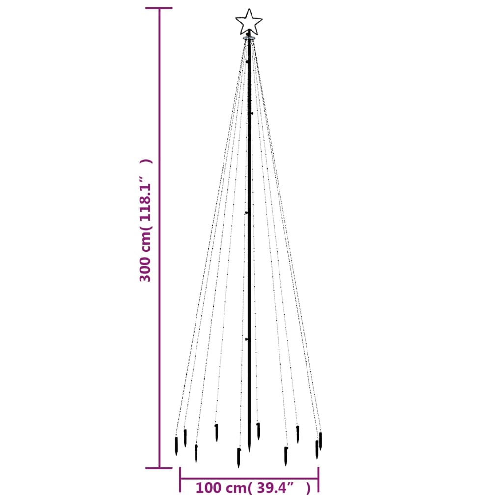 Albero di Natale con Puntale Bianco Caldo 310 LED 300 cm - homemem39