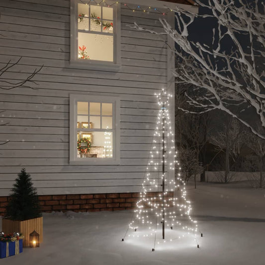 Albero di Natale con Puntale Bianco Freddo 200 LED 180 cm - homemem39