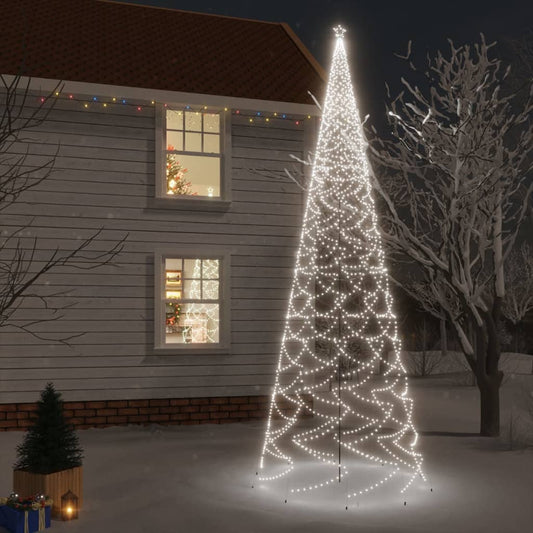 Albero di Natale con Puntale Bianco Freddo 3000 LED 800 cm - homemem39
