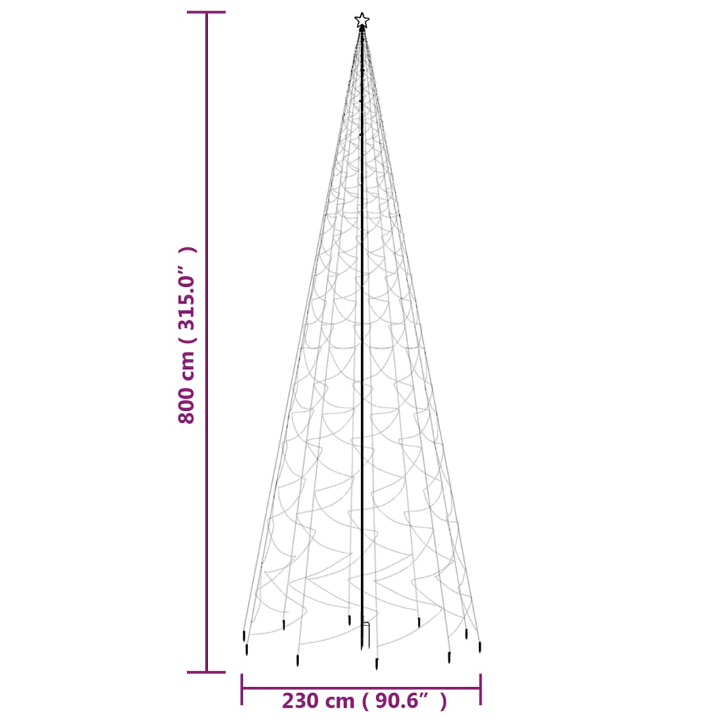 Albero di Natale con Puntale Blu 3000 LED 800 cm - homemem39