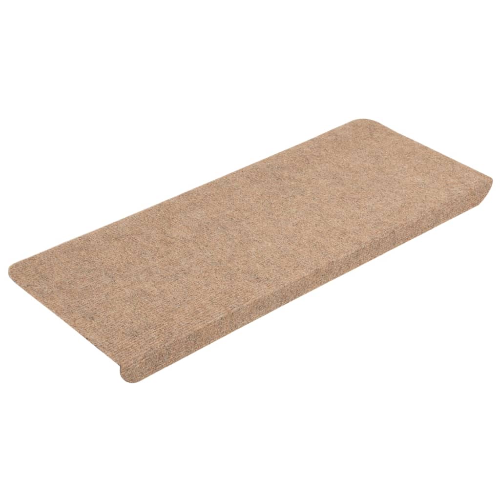 Tappetini Autoadesivi per Scale 15 pz 65x24,5x3,5 cm Beige - homemem39