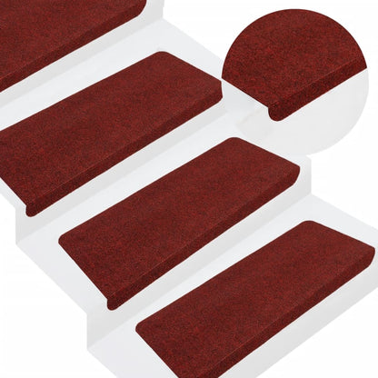 Tappetini Autoadesivi per Scale 15 pz 65x24,5x3,5 cm Rosso - homemem39