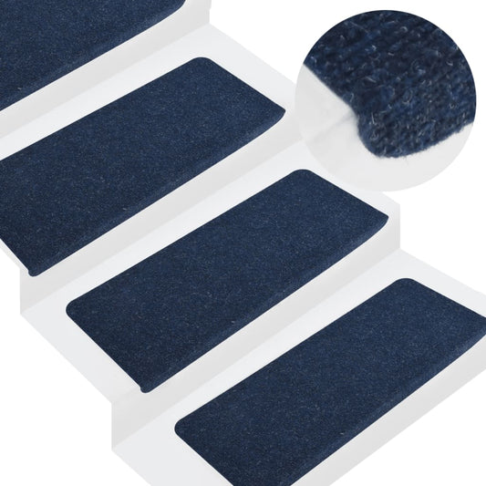 Tappetini Autoadesivi per Scale 15 pz 65x24,5x3,5 cm Blu - homemem39