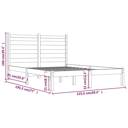 Giroletto in Legno Massello di Pino 120x190cm Small Double - homemem39