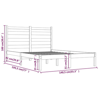 Giroletto in Legno Massello di Pino 135x190 cm 4FT6 Double - homemem39