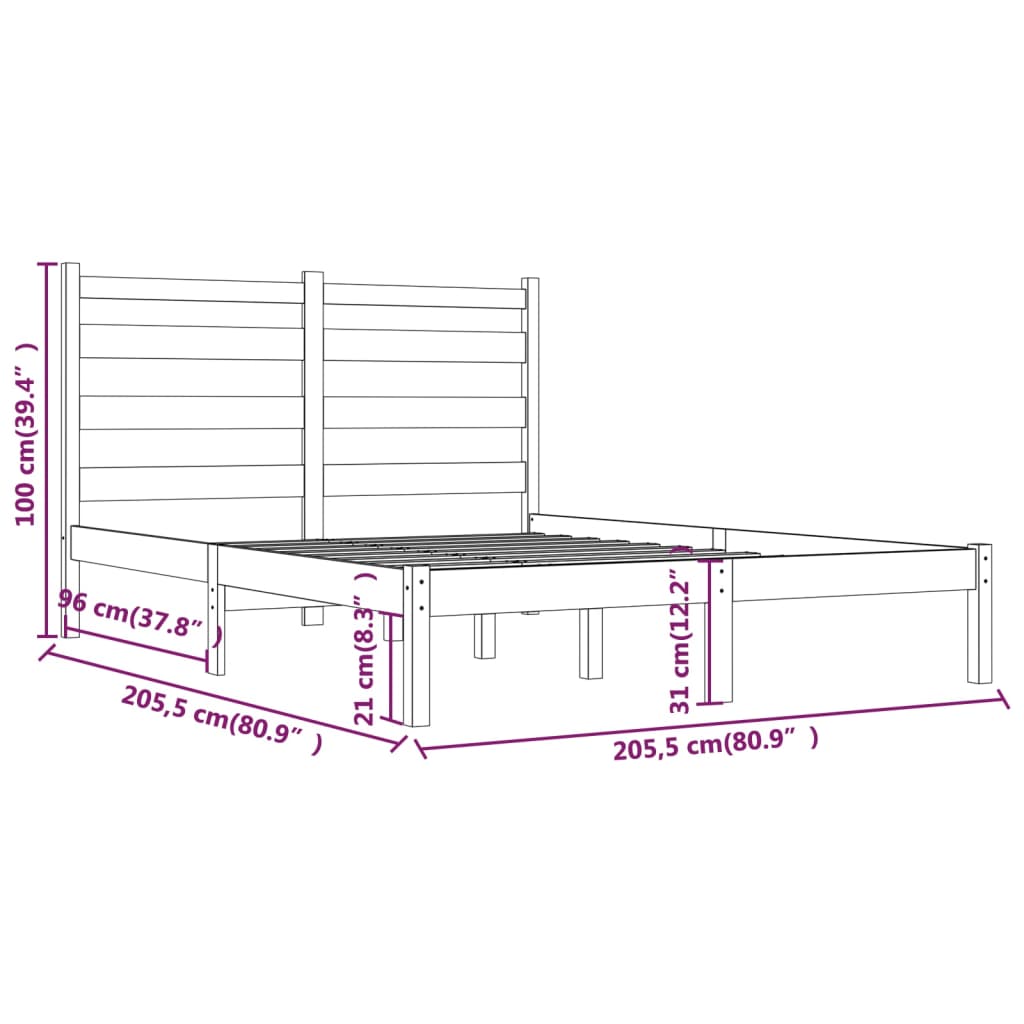 Giroletto in Legno Massello di Pino 200x200 cm - homemem39