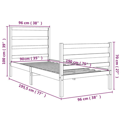 Giroletto Bianco in Legno Massello di Pino 90x190 cm Single - homemem39