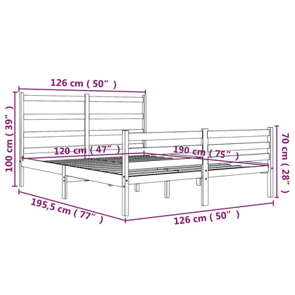 Giroletto in Legno Massello di Pino 120x190 cm 4FT Small Double - homemem39