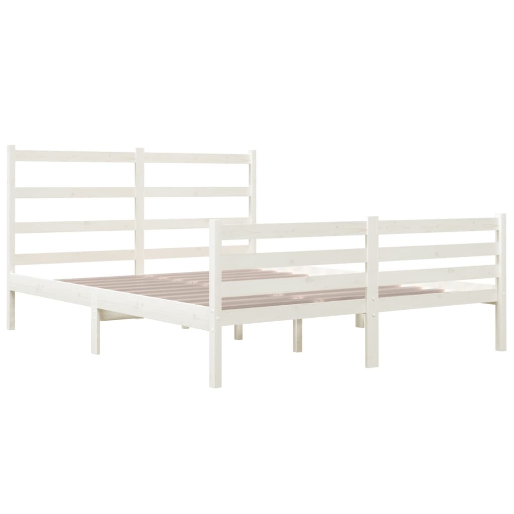 Giroletto Bianco Legno Massello di Pino 120x190cm Small Double - homemem39