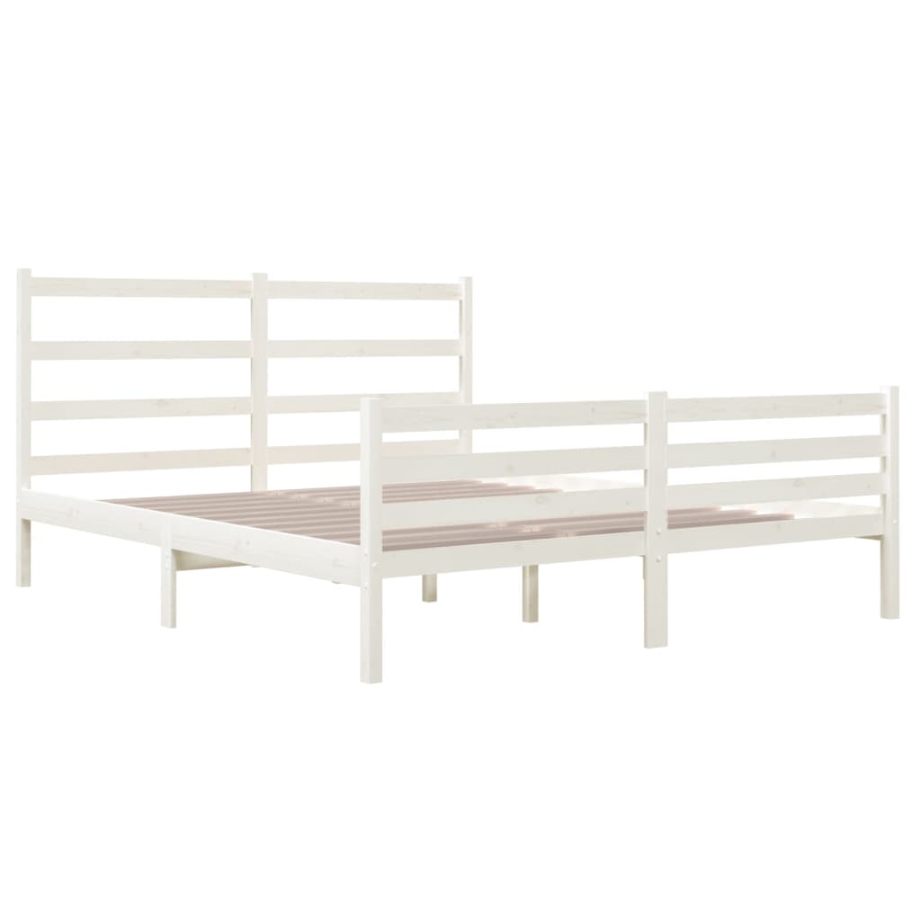 Giroletto in Legno Massello di Pino 140x190 cm Bianco - homemem39